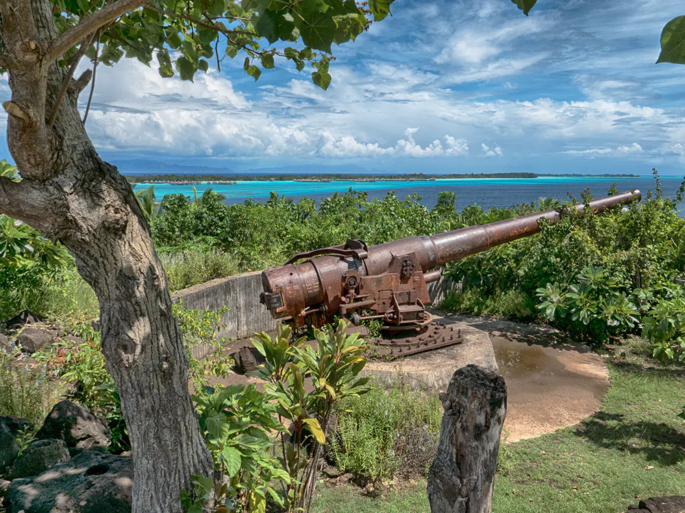 Bora Bora US Naval Base WWII Cannons E