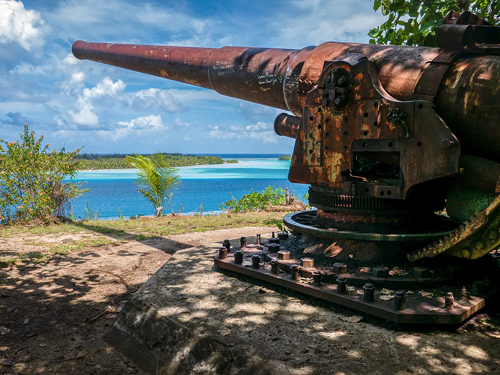 Bora Bora US Naval Base WWII Cannons NW