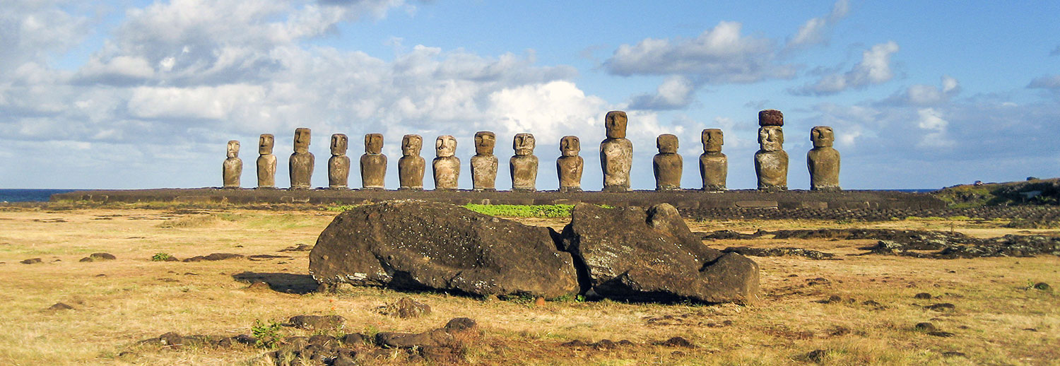 Panorama Ahu Tongariki Osterinsel Isla de Pascua Easter Island