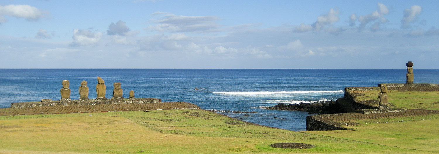 Panorama Tahai Osterinsel Isla de Pascua Easter Island - Ahu Vai Uri - Ahu Tahai - Ahu Ko Te Riku