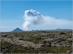 Keilir Mountain Volcanic Eruption